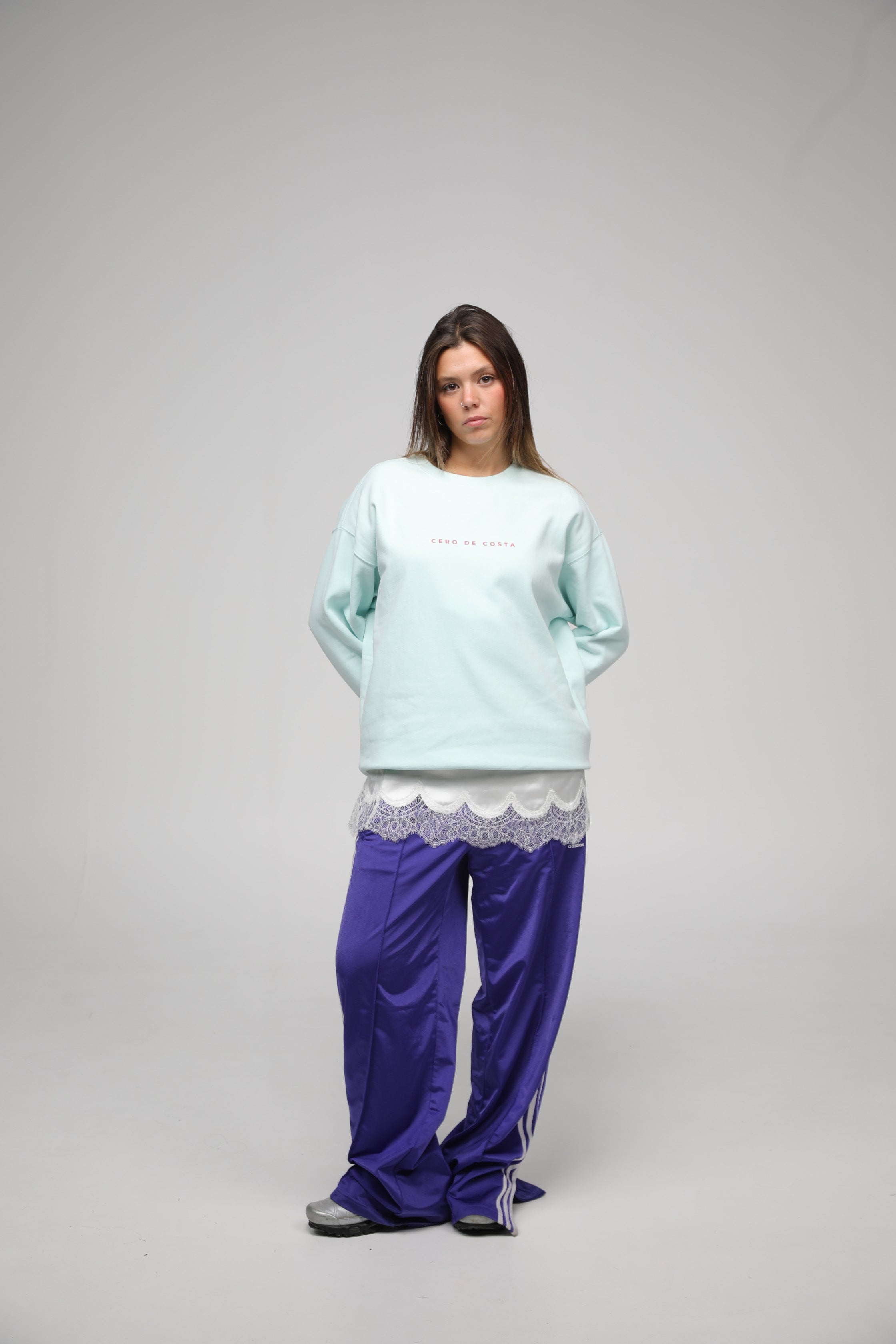 SUDADERA MORRAZO VERDE AGUA/FUCSIA